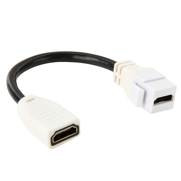 Cable adaptador de conector hembra de 19 pines HDMI V1.4 de alta velocidad de 15cm, HDMI AF to AF (White)