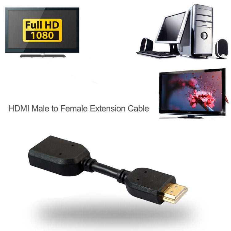 Cable adaptador de conector HDMI de 19 pines macho a HDMI de 19 pines hembra (AM-AF) de 10 cm, HDMI AM to AF
