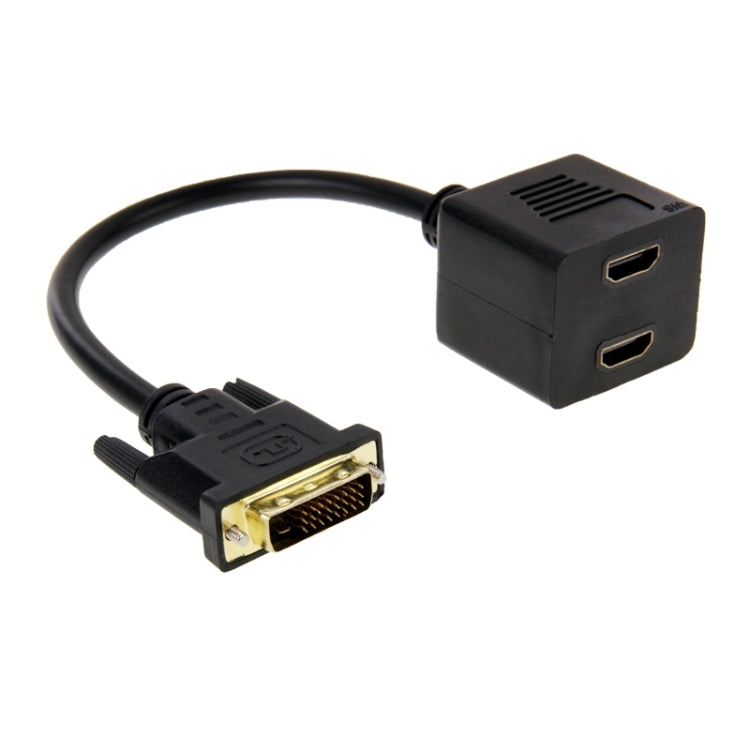 Cable divisor DVI de 24+1 pines macho a 2 x HDMI hembra de 29,5 cm, DVI 24+1 Pin Male to 2 x HDMI Female