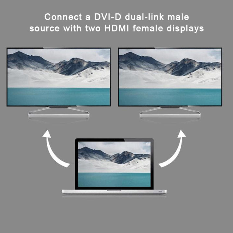 Cable divisor DVI de 24+1 pines macho a 2 x HDMI hembra de 29,5 cm, DVI 24+1 Pin Male to 2 x HDMI Female
