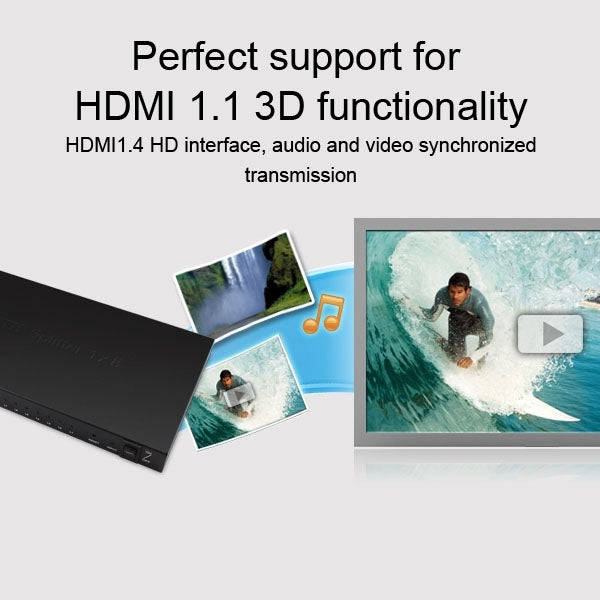 Mini divisor de HD 1080P 1x4 HDMI V1.4 para HDTV/STB/DVD/proyector/DVR, 1x4 HDMI (Mini)