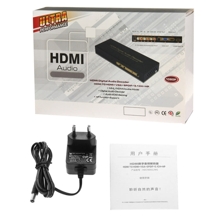 Convertidor HDMI a HDMI + Audio (SPDIF + R/L) (Enchufe UE), HDMI to HDMI + Audio