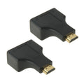 Extensor de cable de red HDMI a RJ45 de doble puerto de 30 m por Cat 5e/6 3D HDTV Up, Dual RJ45 Black