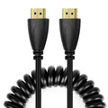 Versión 1.4, cable en espiral HDMI macho de 19 pines chapado en oro a HDMI macho, compatible con 3D/Ethernet, longitud: 60 cm (se puede extender hasta 2 m), HDMI AM to AM