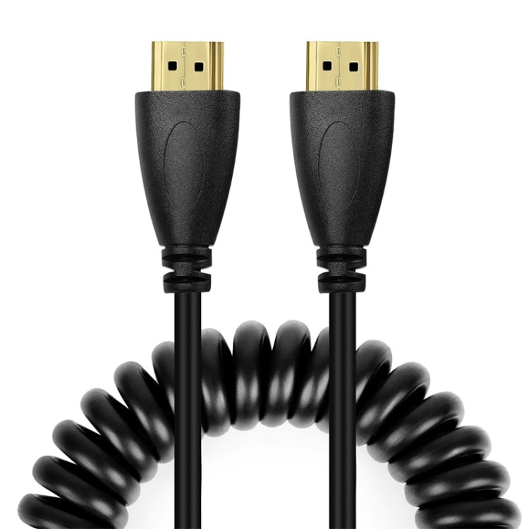 Versión 1.4, cable en espiral HDMI macho de 19 pines chapado en oro a HDMI macho, compatible con 3D/Ethernet, longitud: 60 cm (se puede extender hasta 2 m), HDMI AM to AM