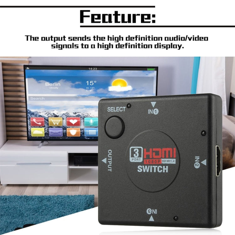 Conmutador HDMI 1080P de 3 puertos, 3 Port 1080P HDMI