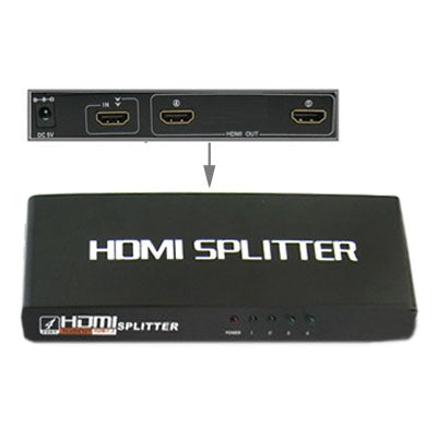Divisor HDMI de 2 puertos 1080P, versión 1.3, compatible con HD TV / Xbox 360 / PS3, etc.