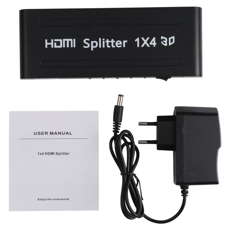 Divisor HDMI 1080P 1x4, versión 1.4, enchufe UE, 1x4 HDMI V1.3