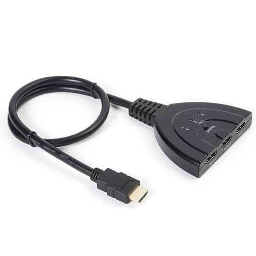 Conmutador HDMI Pigtail 3x1 hasta 1080P (chapado en oro), 1080P