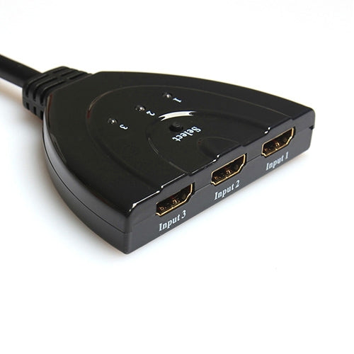 Conmutador HDMI Pigtail 3x1 hasta 1080P (chapado en oro), 1080P