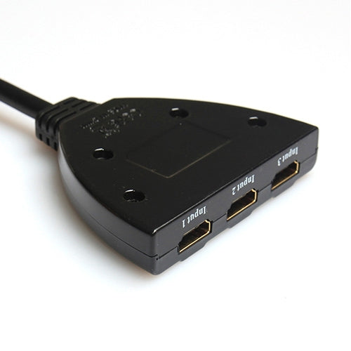 Conmutador HDMI Pigtail 3x1 hasta 1080P (chapado en oro), 1080P