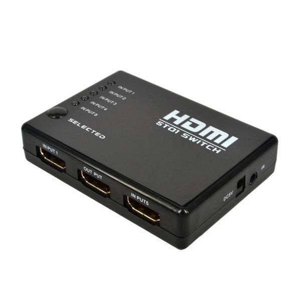 Conmutador HDMI de 5 puertos 1080P con control remoto, compatible con HDTV, Support HDTV