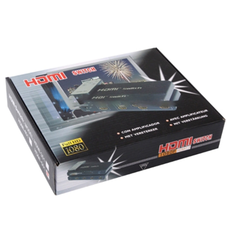 Conmutador HDMI Full HD 1080P de 5 puertos con interruptor y control remoto, versión 1.3 (entrada HDMI de 5 puertos, salida HDMI de 1 puerto), 1.3 Version