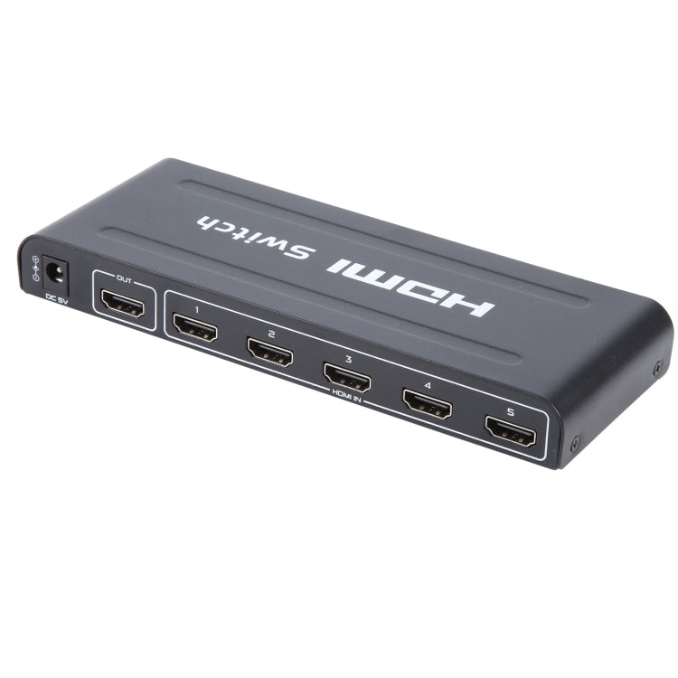 Conmutador HDMI Full HD 1080P de 5 puertos con control remoto e indicador LED, With LED Indicator