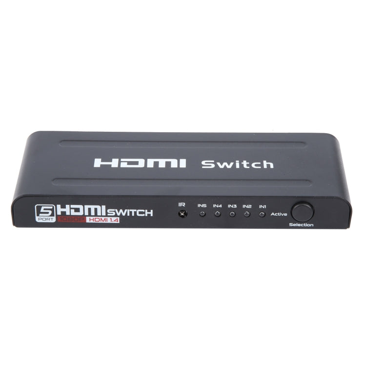 Conmutador HDMI Full HD 1080P de 5 puertos con control remoto e indicador LED, With LED Indicator