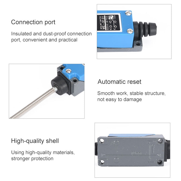 ME-9101 Mini interruptor de límite con cabezal oscilante y reinicio automático
