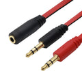 Micrófono con conector de 3,5 mm estilo fideos + cable para auriculares para PC / computadora portátil, longitud: 22 cm