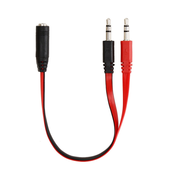 Micrófono con conector de 3,5 mm estilo fideos + cable para auriculares para PC / computadora portátil, longitud: 22 cm
