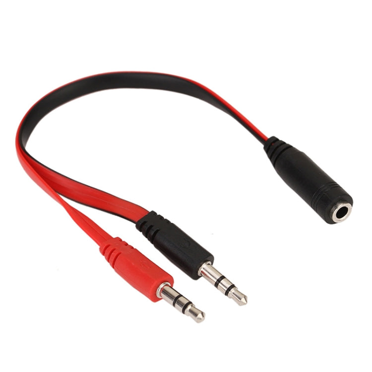 Micrófono con conector de 3,5 mm estilo fideos + cable para auriculares para PC / computadora portátil, longitud: 22 cm