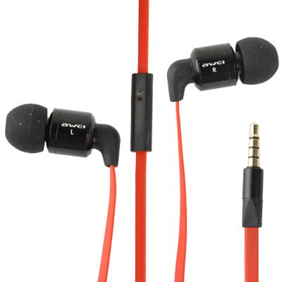 Awei ES600i Noodle Style Auriculares universales de 3,5 mm con control de altavoz y micrófono para iPhone / iPad / iPod touch, Galaxy SIV / SIII / Note II / Premier, Nokia Lumia Series, LG Optimus Series, HTC / Motorola / Sony Xperia Series, etc.