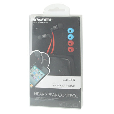 Awei ES600i Noodle Style Auriculares universales de 3,5 mm con control de altavoz y micrófono para iPhone / iPad / iPod touch, Galaxy SIV / SIII / Note II / Premier, Nokia Lumia Series, LG Optimus Series, HTC / Motorola / Sony Xperia Series, etc.