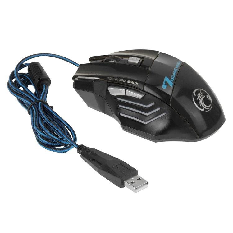 7 botones con rueda de desplazamiento 5000 DPI LED con cable ratón óptico para juegos para computadora PC portátil, X7 7 Buttons (Yellow), X7 7 Buttons (Black)