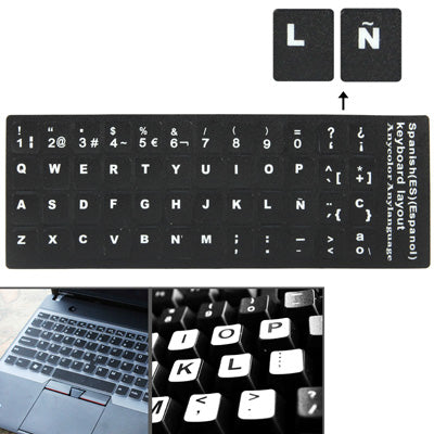 Etiqueta engomada de diseño de teclado de aprendizaje en español para teclado de computadora portátil/de escritorio, Spanish