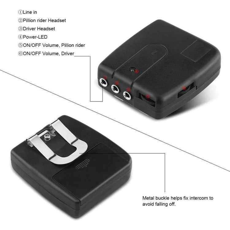 Interfono de motocicleta con cable multiusos de 2 piezas, 2 PCS Multi-using Wired