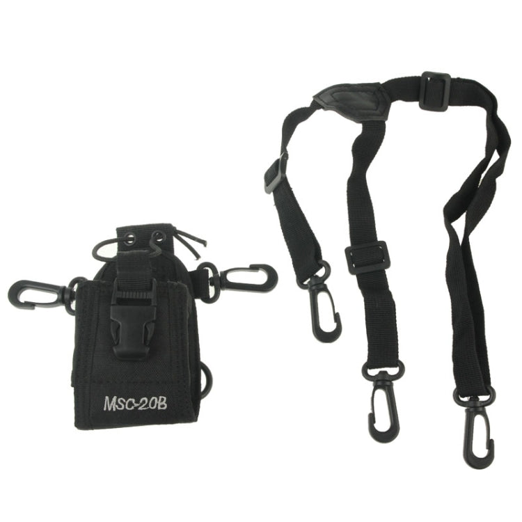 MSC20B Funda de transporte universal de nailon con correa para walkie talkie