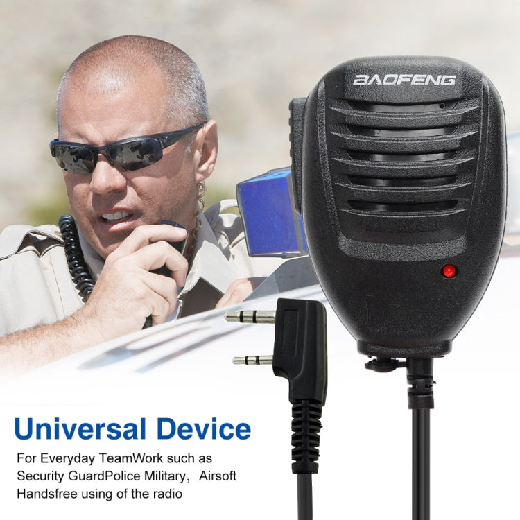 Baofeng Micrófono con altavoz con clip para walkie talkies, auriculares de 3,5 mm + 2,5 mm + enchufe de micrófono, Microphone