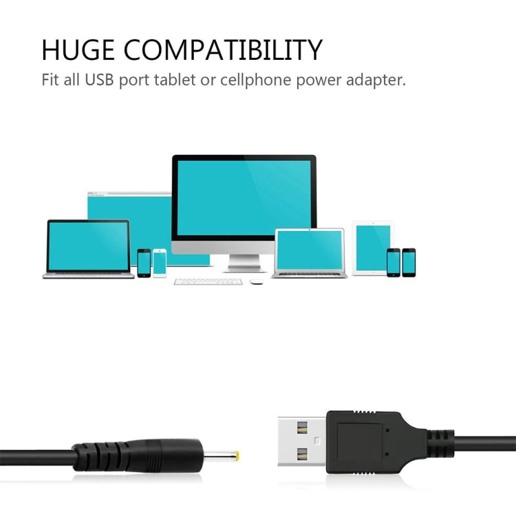 Cable de alimentación USB macho a CC de 2,5 x 0,7 mm, longitud: 1,2 m