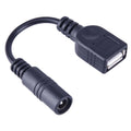 Cable conector de alimentación CC hembra de 5,5 x 2,1 mm a USB AF CC macho para adaptador de computadora portátil, longitud: 15 cm, USB AF