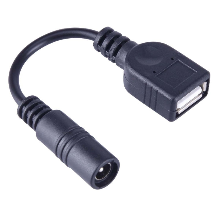 Cable conector de alimentación CC hembra de 5,5 x 2,1 mm a USB AF CC macho para adaptador de computadora portátil, longitud: 15 cm, USB AF