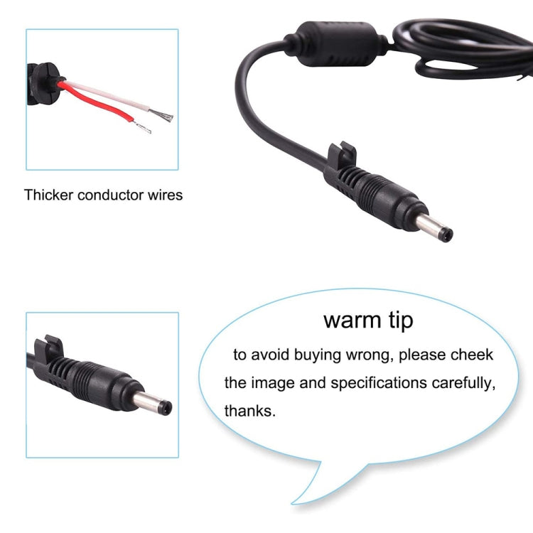 x cable de alimentación macho CC de 1,6 mm para adaptador de computadora portátil, longitud: 1,2 m