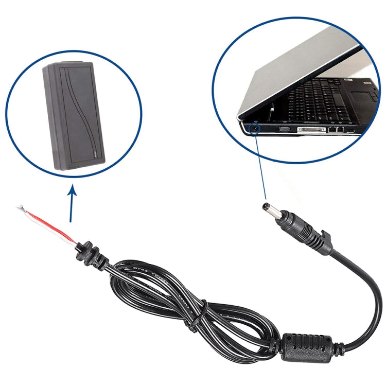 x cable de alimentación macho CC de 1,6 mm para adaptador de computadora portátil, longitud: 1,2 m