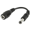 Adaptador de enchufe CC macho de 5,5 x 2,5 mm a hembra de 3,5 mm, longitud: 12 cm