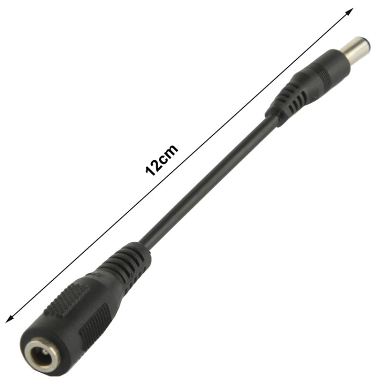 Adaptador de enchufe CC macho de 5,5 x 2,5 mm a hembra de 3,5 mm, longitud: 12 cm
