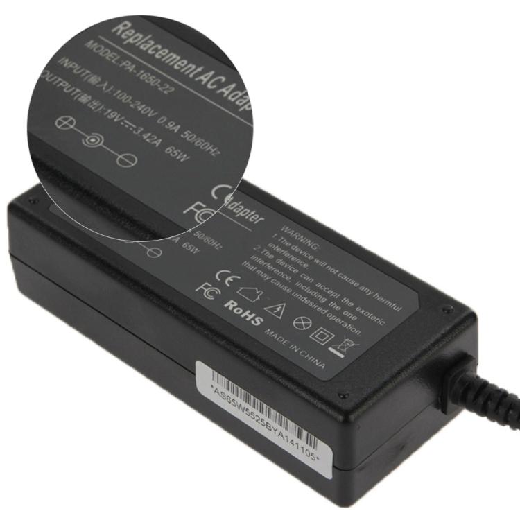 Adaptador de CA de 19 V 3,42 A para computadora portátil Acer, puntas de salida: 5,5 mm x 2,5 mm, 3.42A