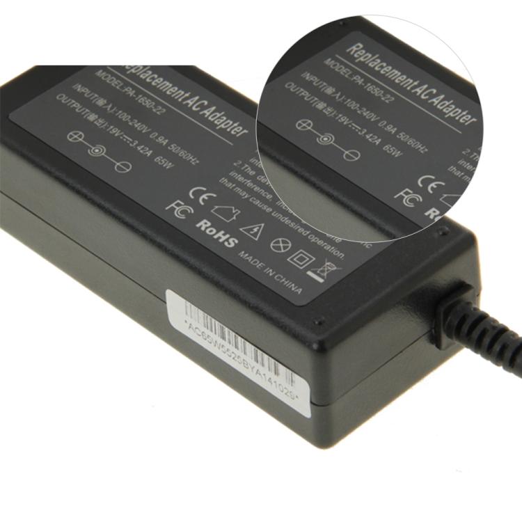 PA-1650-22 Mini adaptador de CA de 19 V 3,42 A para portátiles Lenovo / Asus / Acer / Gateway / Toshiba, puntas de salida: 5,5 mm x 2,5 mm