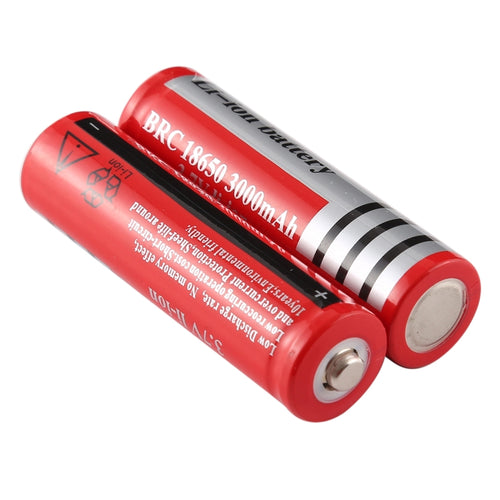 2 PCS UltraFire 18650 3000mAh 3.7V Batería de iones de litio recargable de larga duración, 3000mAh