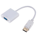 Convertidor Display Port macho a VGA hembra, longitud: 20 cm, DP Male to VGA Female 20cm White, DP Male to VGA Female Black