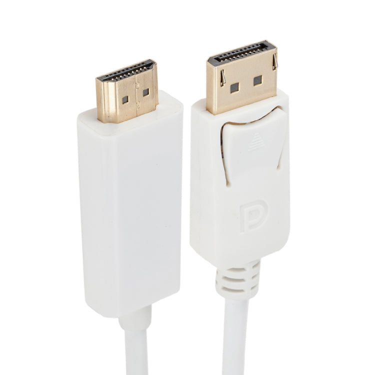 Cable adaptador DisplayPort macho a HDMI macho, longitud: 1,8 m, DP to HDMI Male White, DP to HDMI Male (Gold plated)