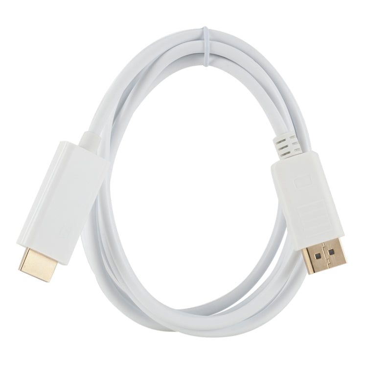 Cable adaptador DisplayPort macho a HDMI macho, longitud: 1,8 m, DP to HDMI Male White, DP to HDMI Male (Gold plated)