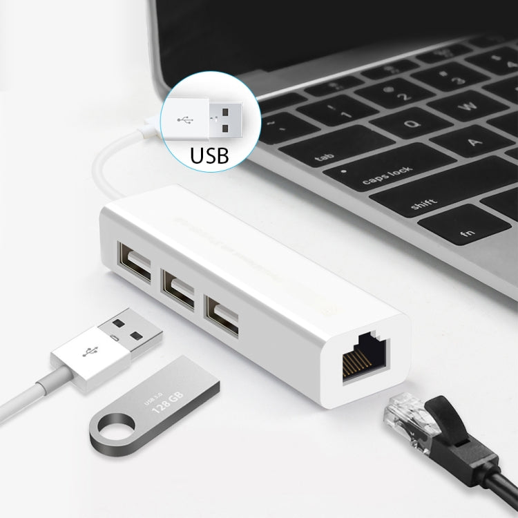Adaptador de Red Ethernet USB 2.0 + HUB USB de 3 Puertos, USB
