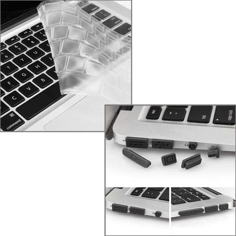 ENKAY para Macbook Air de 13,3 pulgadas (versión de EE. UU.) / A1369 / A1466 Hat-Prince 3 en 1 Estuche protector de plástico rígido esmerilado con protector de teclado y tapón antipolvo para puerto