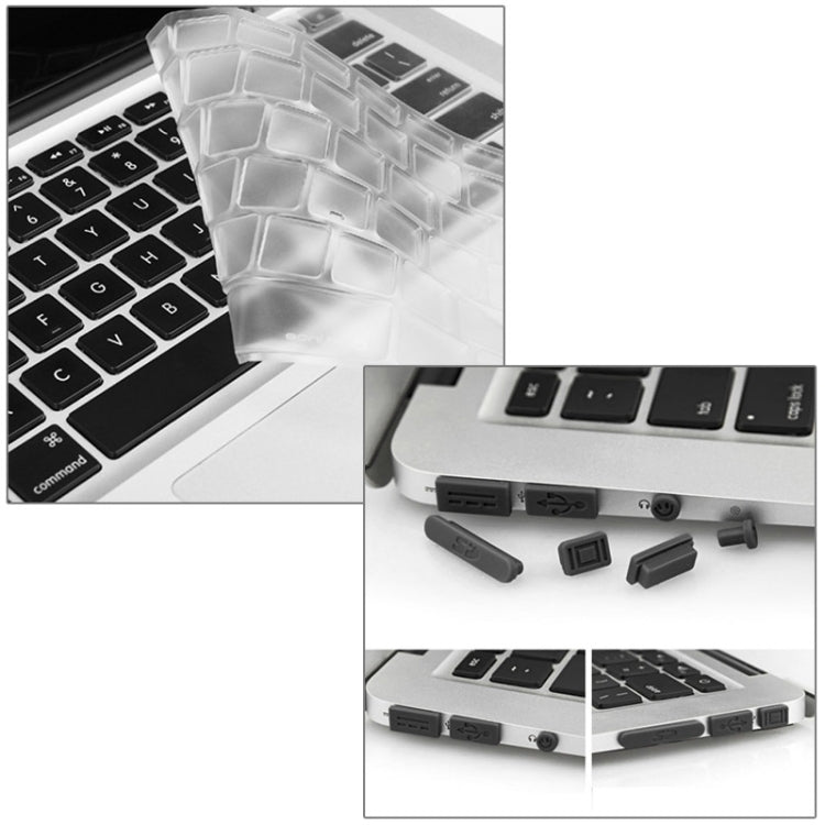 ENKAY para Macbook Air de 11,6 pulgadas (versión de EE. UU.) / A1370 / A1465 Hat-Prince 3 en 1 Estuche protector de plástico con carcasa dura de cristal con protector de teclado y tapón antipolvo para puerto