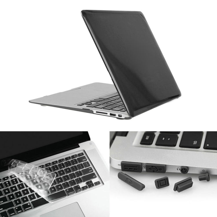 ENKAY para Macbook Air de 13,3 pulgadas (versión de EE. UU.) / A1369 / A1466 Hat-Prince 3 en 1 Estuche protector de plástico con carcasa dura de cristal con protector de teclado y tapón antipolvo para puerto