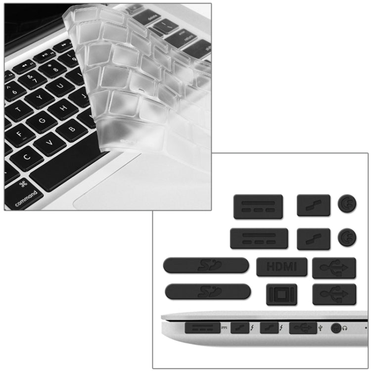 ENKAY para Macbook Pro Retina de 13,3 pulgadas (versión de EE. UU.) / A1425 / A1502 Hat-Prince 3 en 1 Estuche protector de plástico con carcasa dura de cristal con protector de teclado y tapón antipolvo para puerto