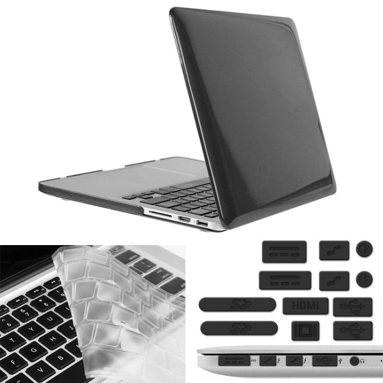 ENKAY para Macbook Pro Retina de 15,4 pulgadas (versión de EE. UU.) / A1398 Hat-Prince 3 en 1 Estuche protector de plástico rígido de cristal con protector de teclado y tapón antipolvo para puerto