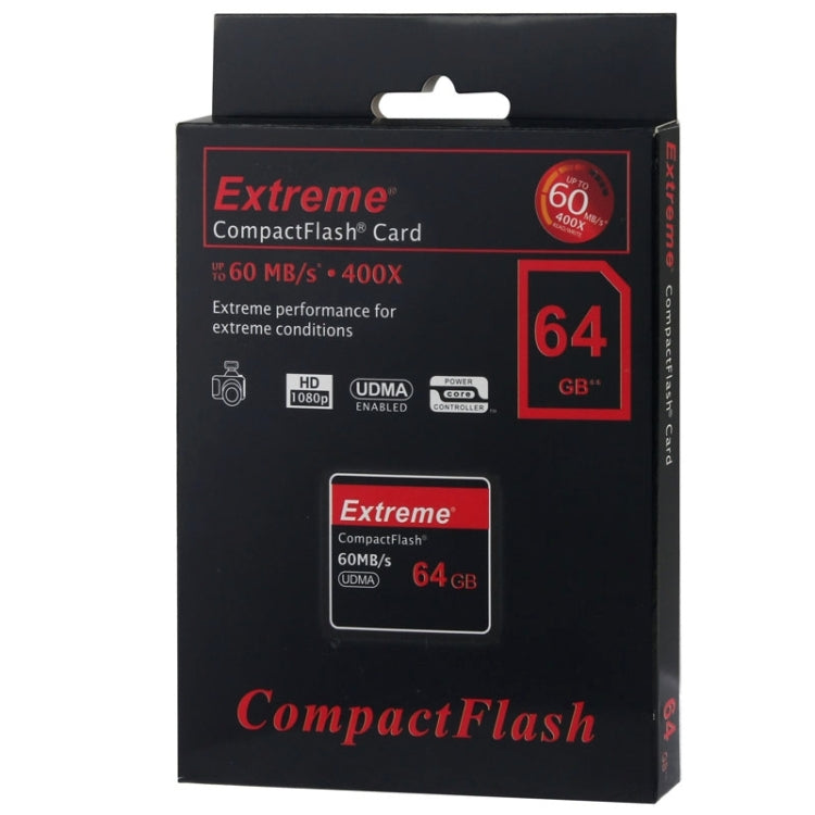 Tarjeta Extreme Compact Flash de 64 GB, velocidad de lectura 400X, hasta 60 MB/S (100 % de capacidad real), 64GB